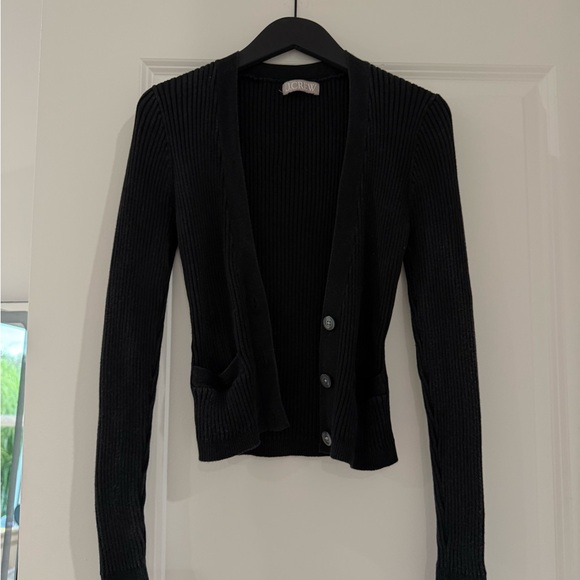 J. Crew Women's Classic Black Cardigan - Picture 2 of 3